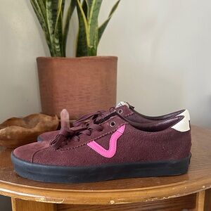 Vans Burgundy and Pink Suede Sneakers